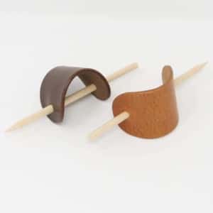 Leather hair barrette
